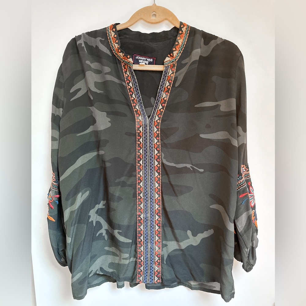 Johnny Was Camo Top